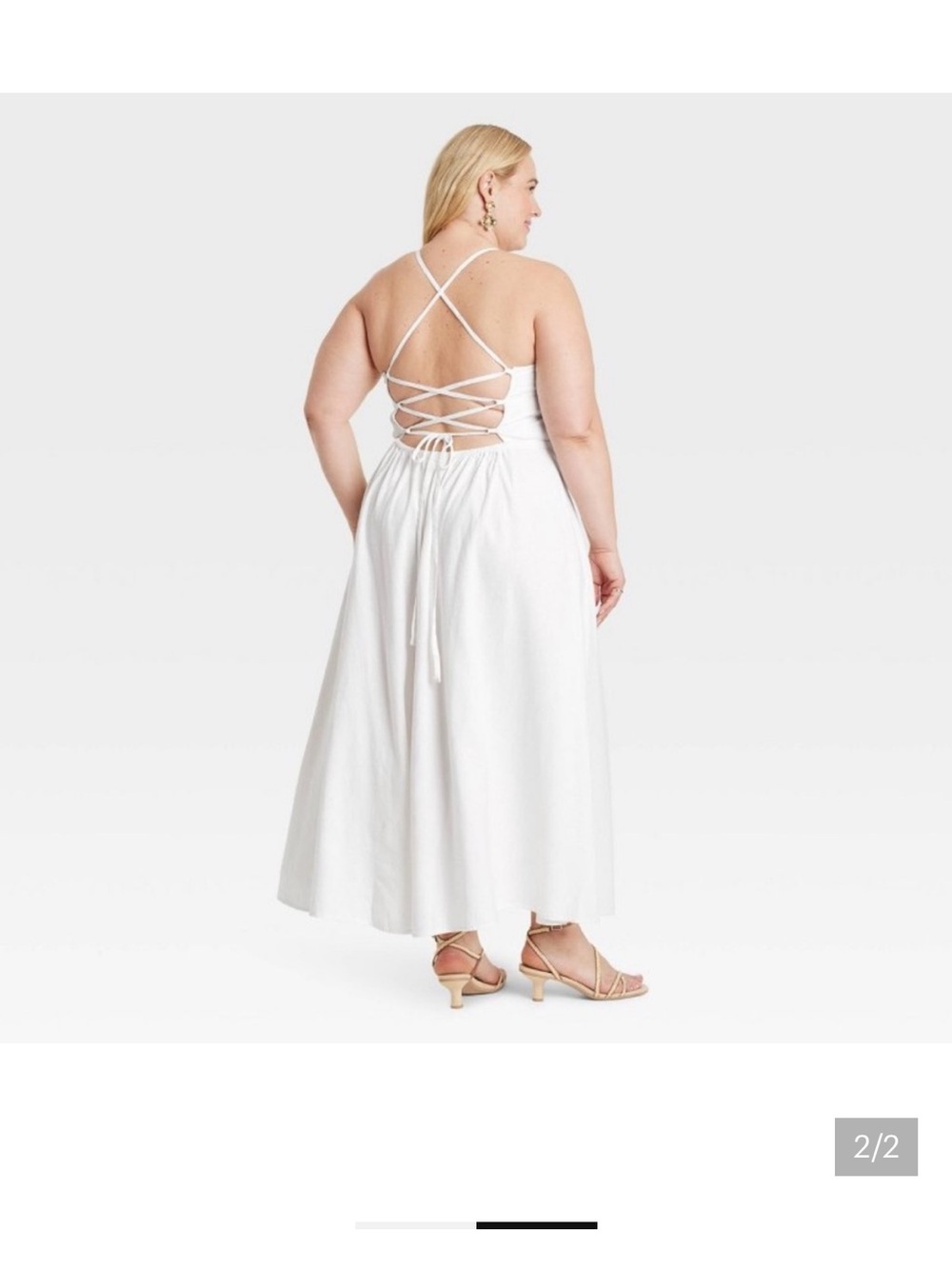 Elegant White Linen blend Dress
